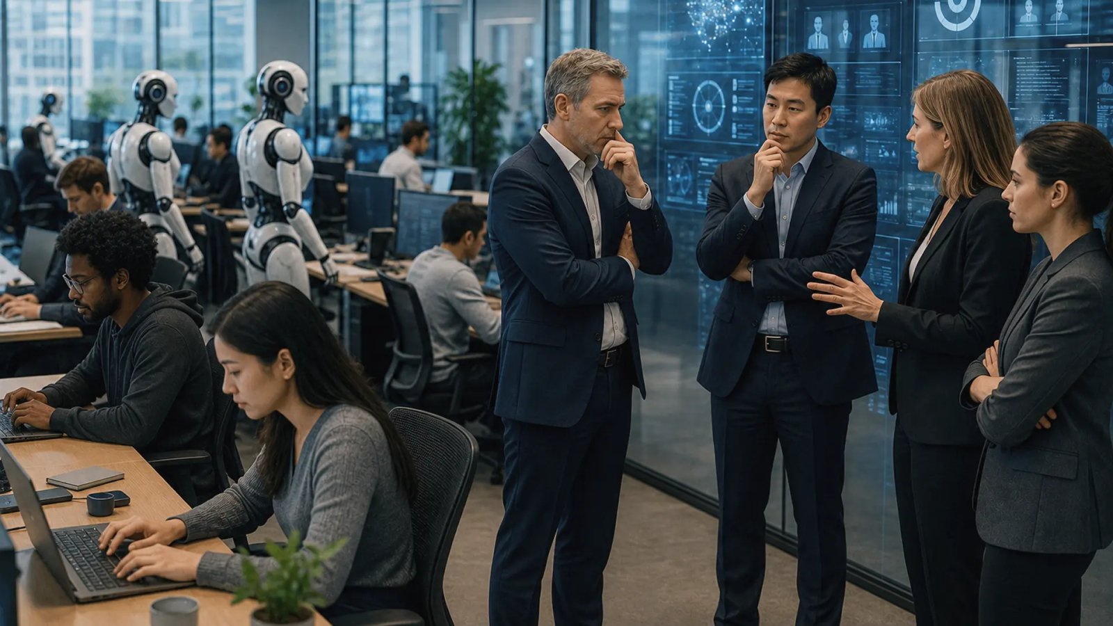 Meta CEO Mark Zuckerberg representing the company's efforts to transform its workforce and workplace operations through artificial intelligence.