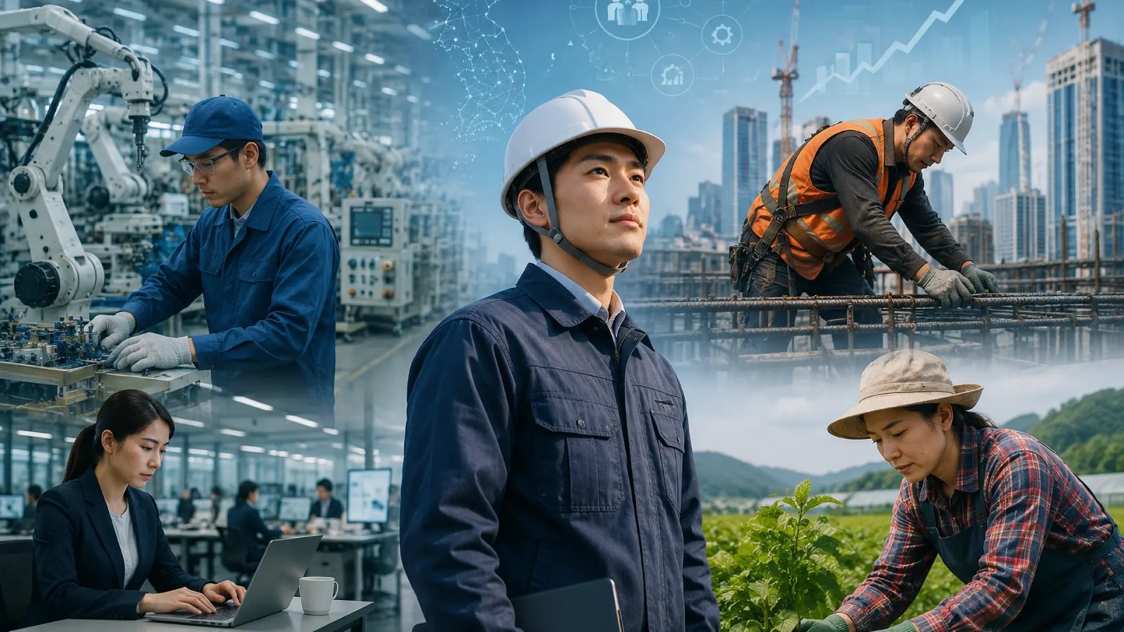 Workers in an industrial facility as South Korea announces targeted employment support measures for key sectors.